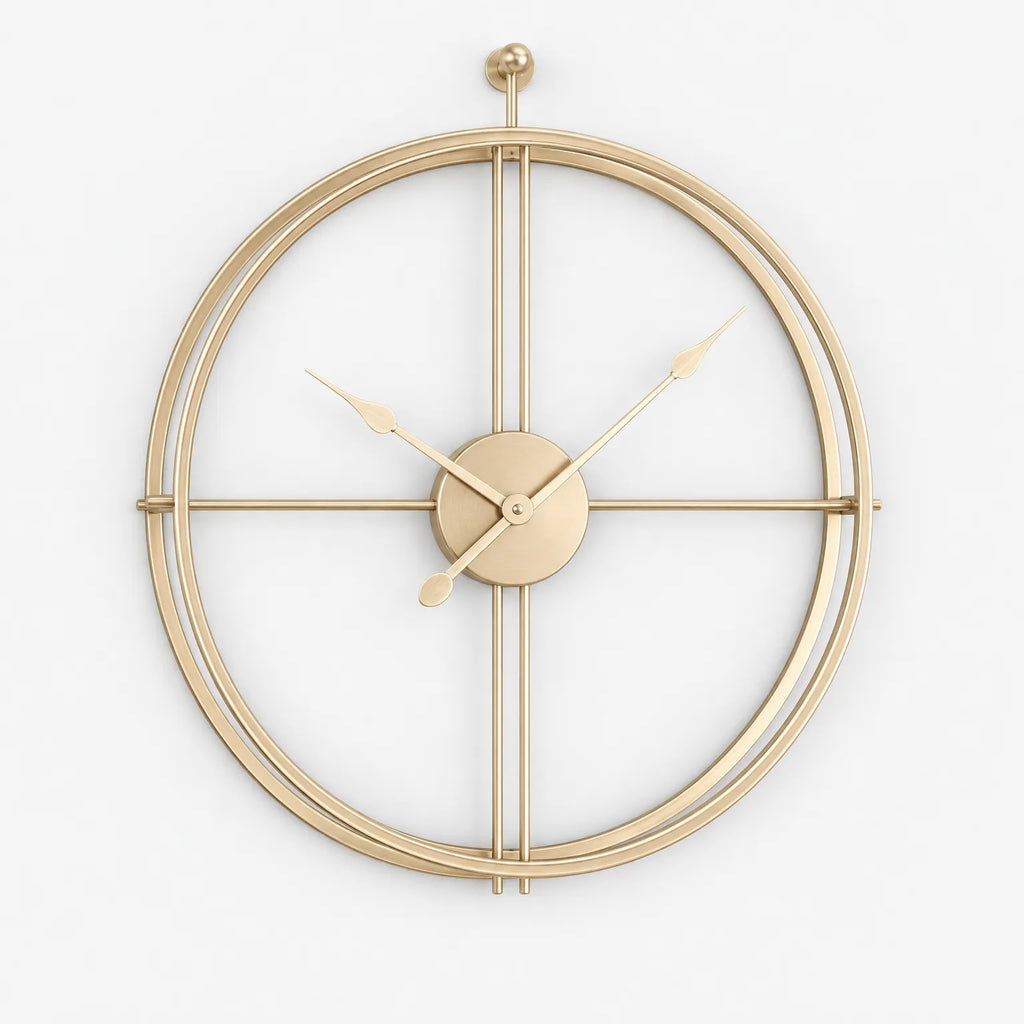 Chronium - Geometric Metal Wall Clock Displaying The Time