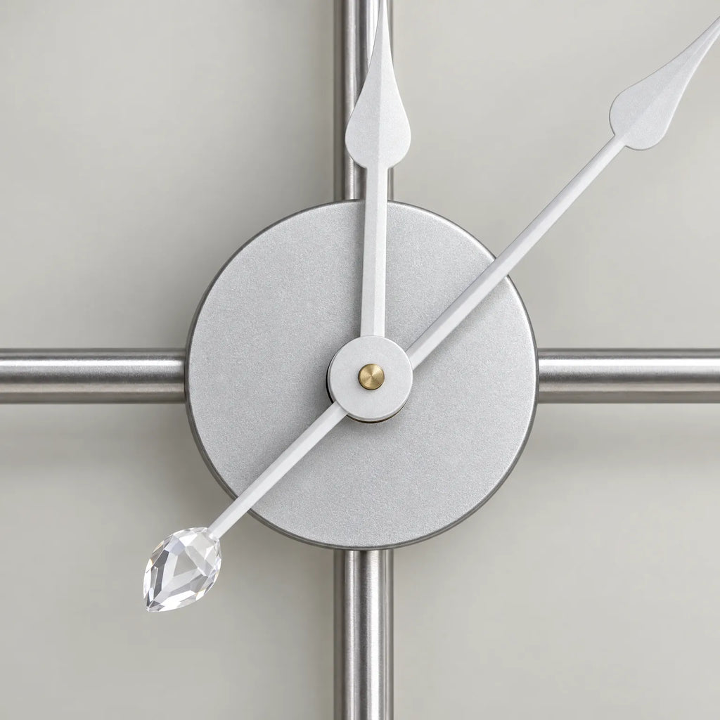 Chronium - Geometric Metal Wall Clock Displaying The Time