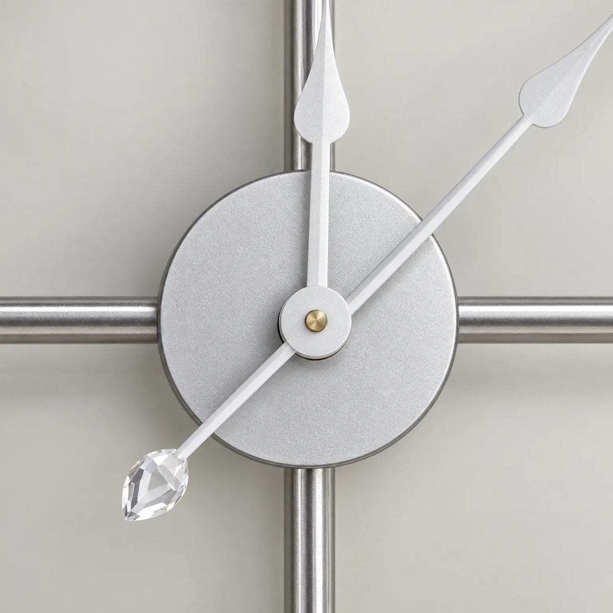 Chronium - Geometric Metal Wall Clock Displaying The Time