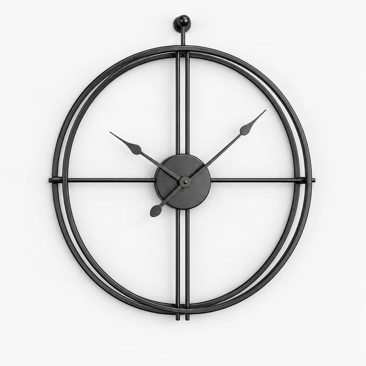 Chronium - Geometric Metal Wall Clock Displaying The Time