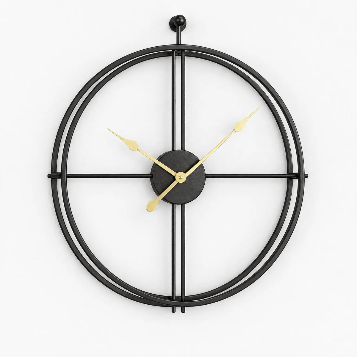 Chronium - Geometric Metal Wall Clock Displaying The Time