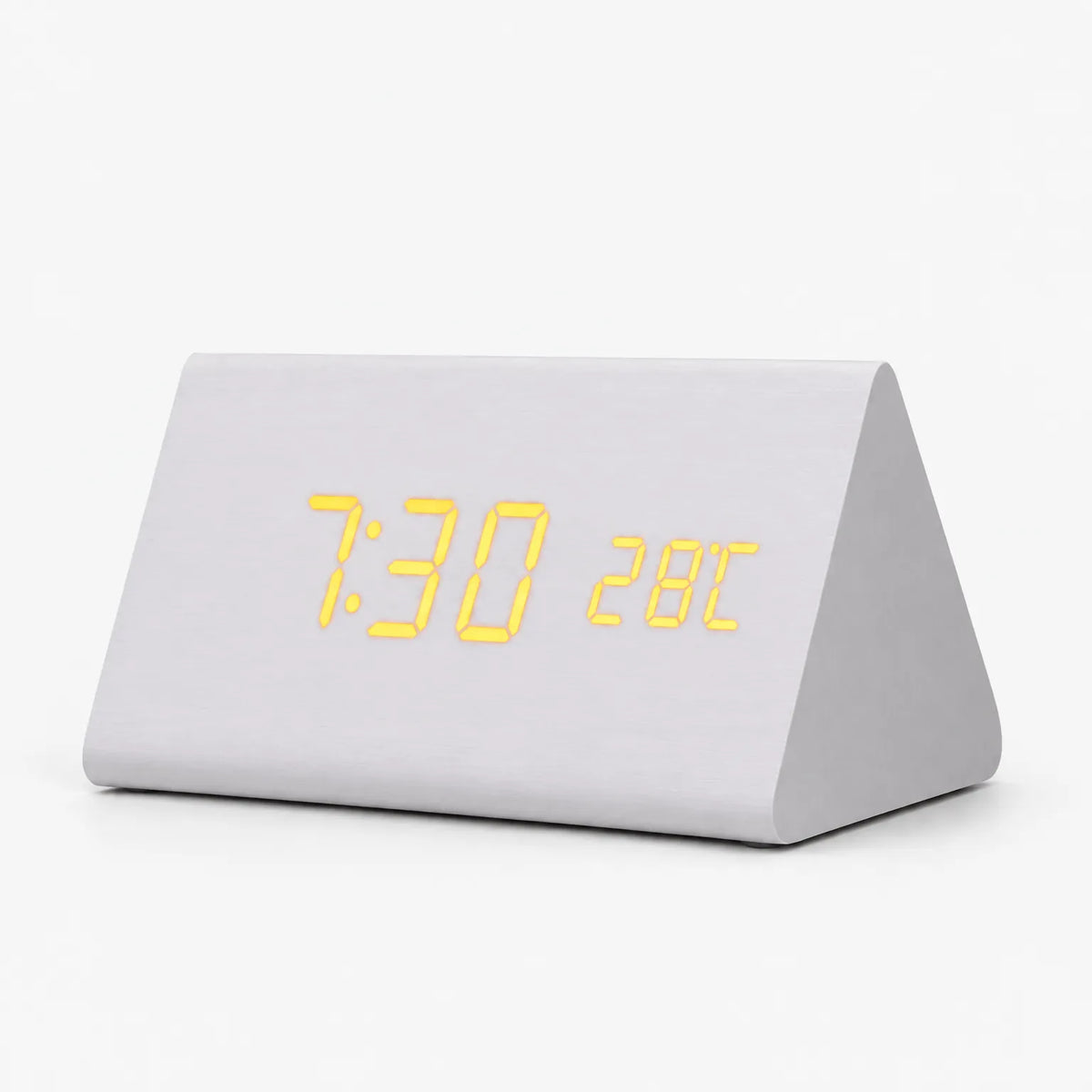 Chronos - Wood Led Alarm Clock Displaying The Time