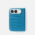 iPhone case with raised alligator-effect texture and camera cutout