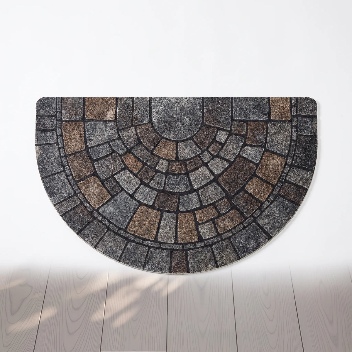 Cobblora - Semicircular Mosaic Front Door Mat Greeting Entranceway Guests