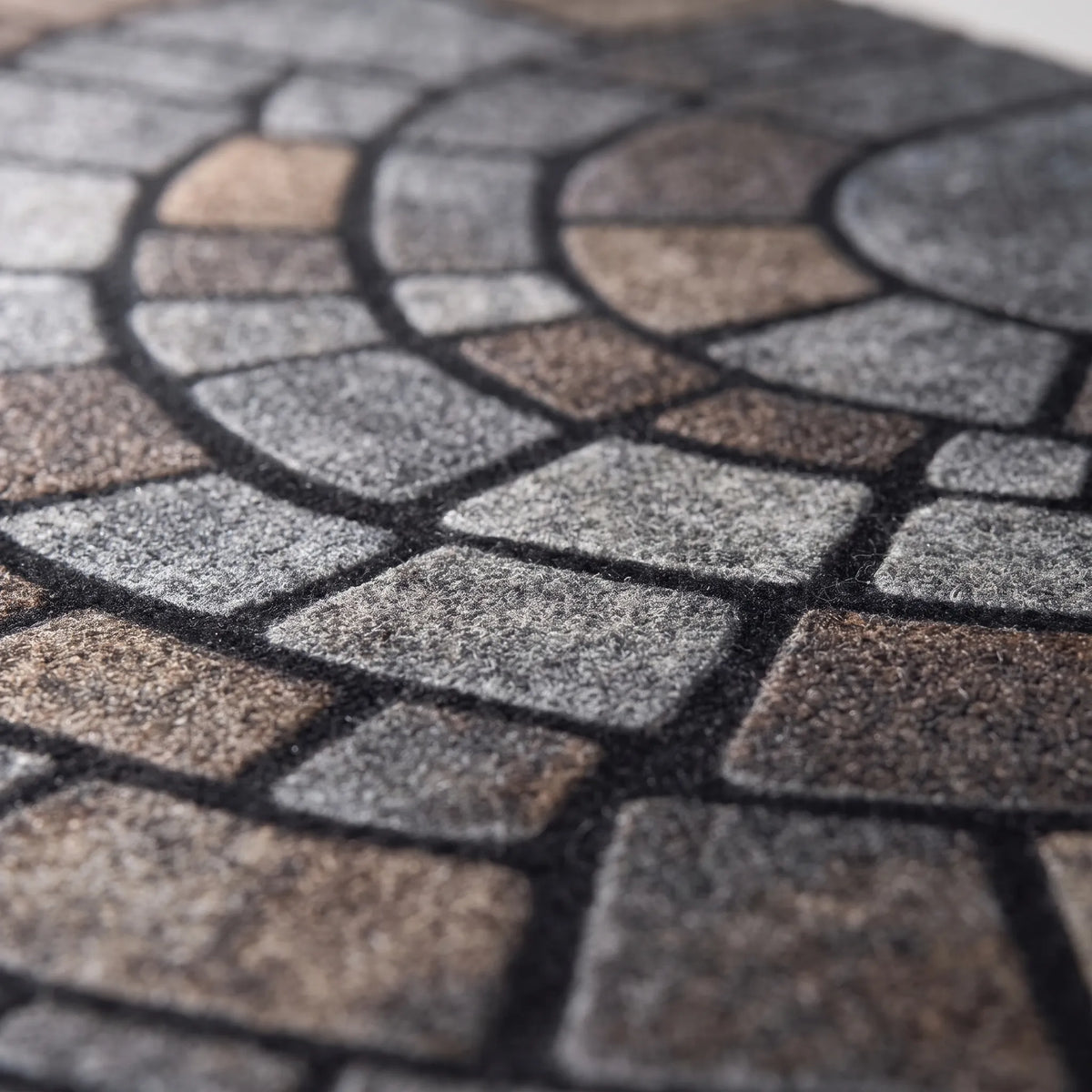 Cobblora - Semicircular Mosaic Front Door Mat Greeting Entranceway Guests