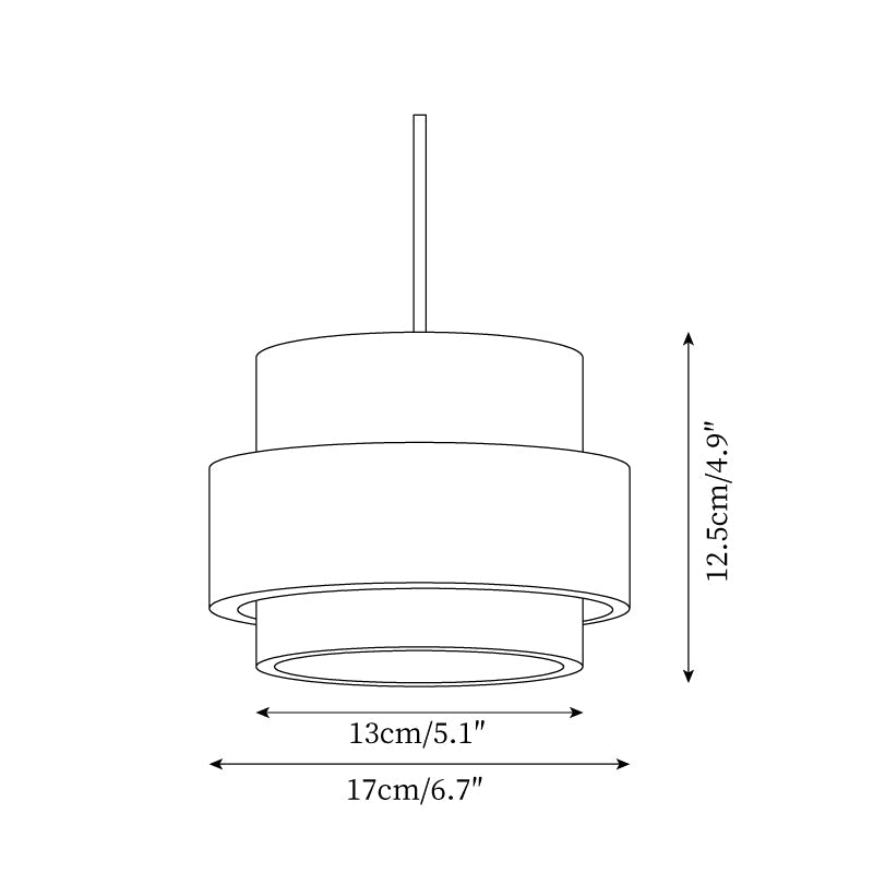 Layered pendant ceiling light with textured travertine-effect cylindrical shades