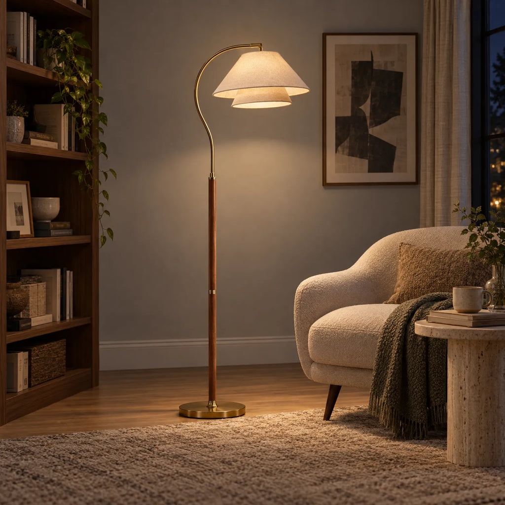 Crescenta - Sculptural Arc Floor Lamp Illuminating Living Spaces