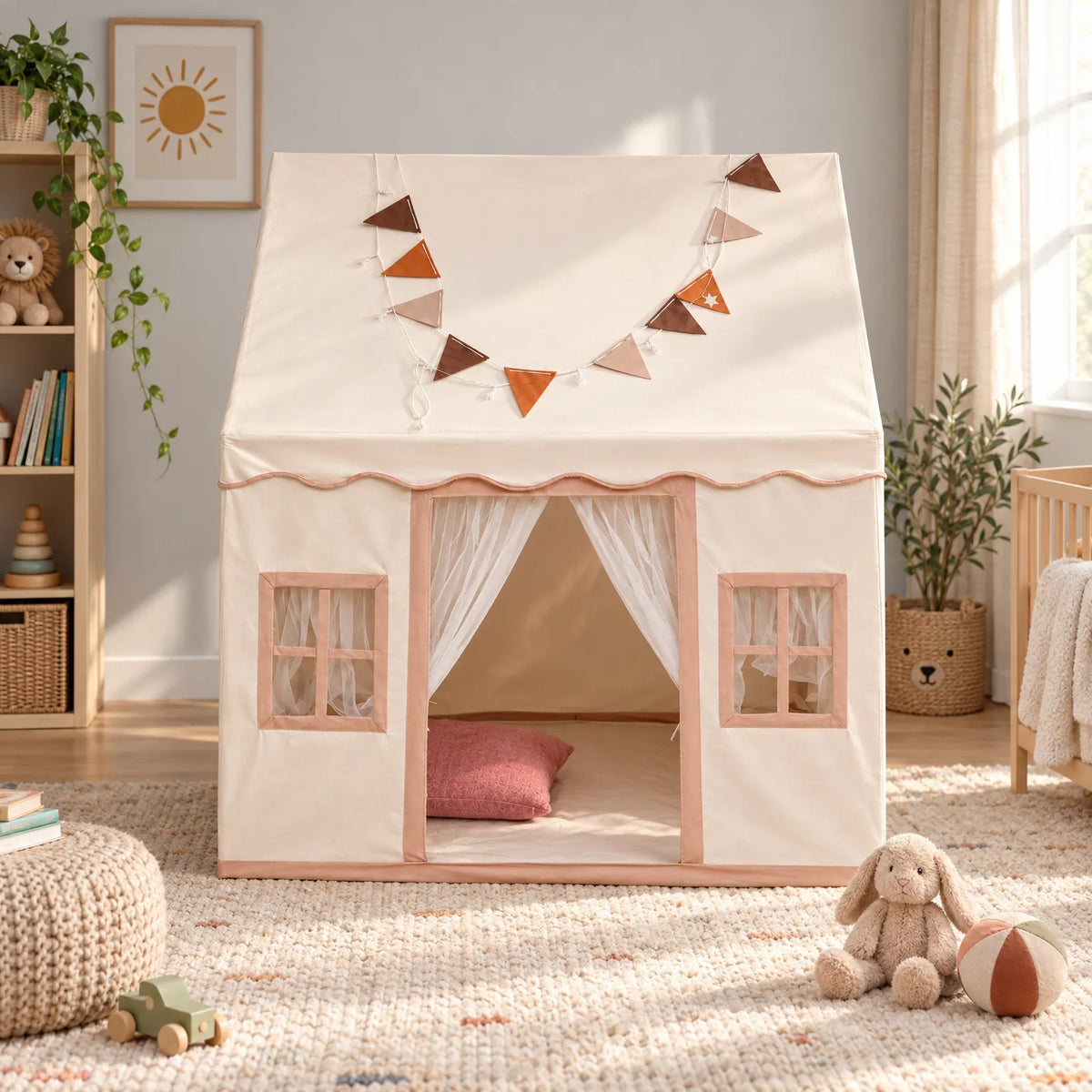 Cubbyhouse - Neutral Kids Playhouse Imaginative Pretend Play