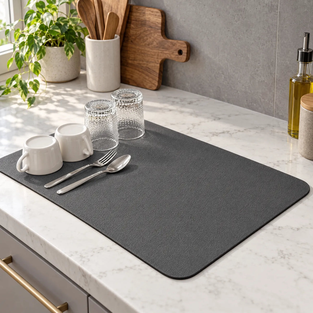 Drivelle - Absorbent Dish Drying Mat Drying Washed Dishes