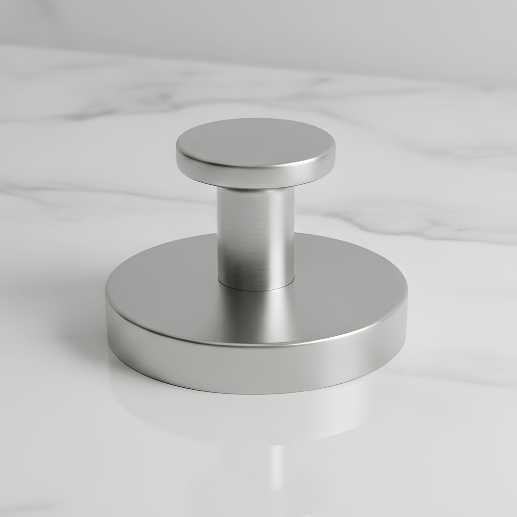 Reusable stainless steel suction wall hook with round mounting base
