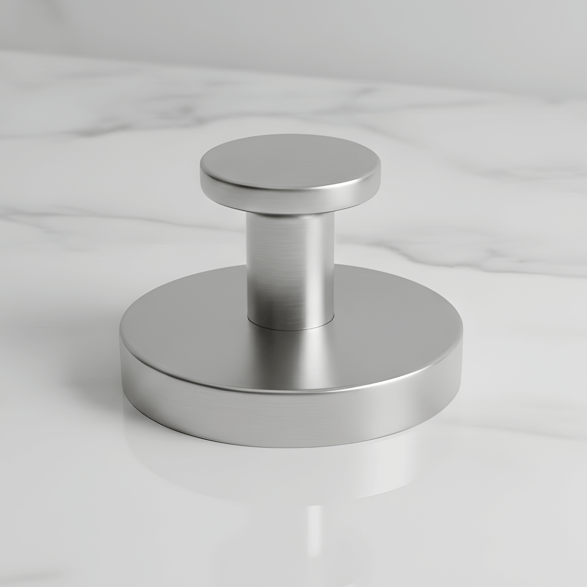 Reusable stainless steel suction wall hook with round mounting base
