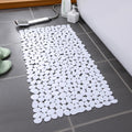 Rectangular non-slip bath mat with rounded pebble design
