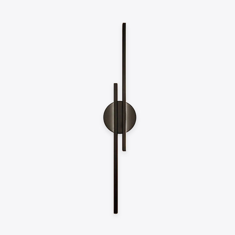 Slim vertical adjustable wall sconce with circular backplate