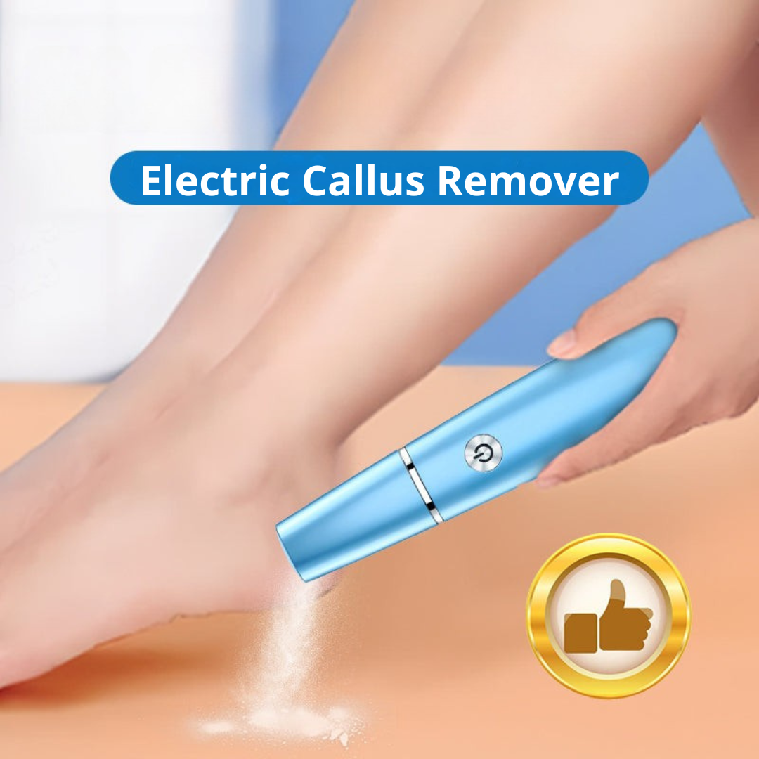Handheld electric callus remover foot file with contoured casing and power button