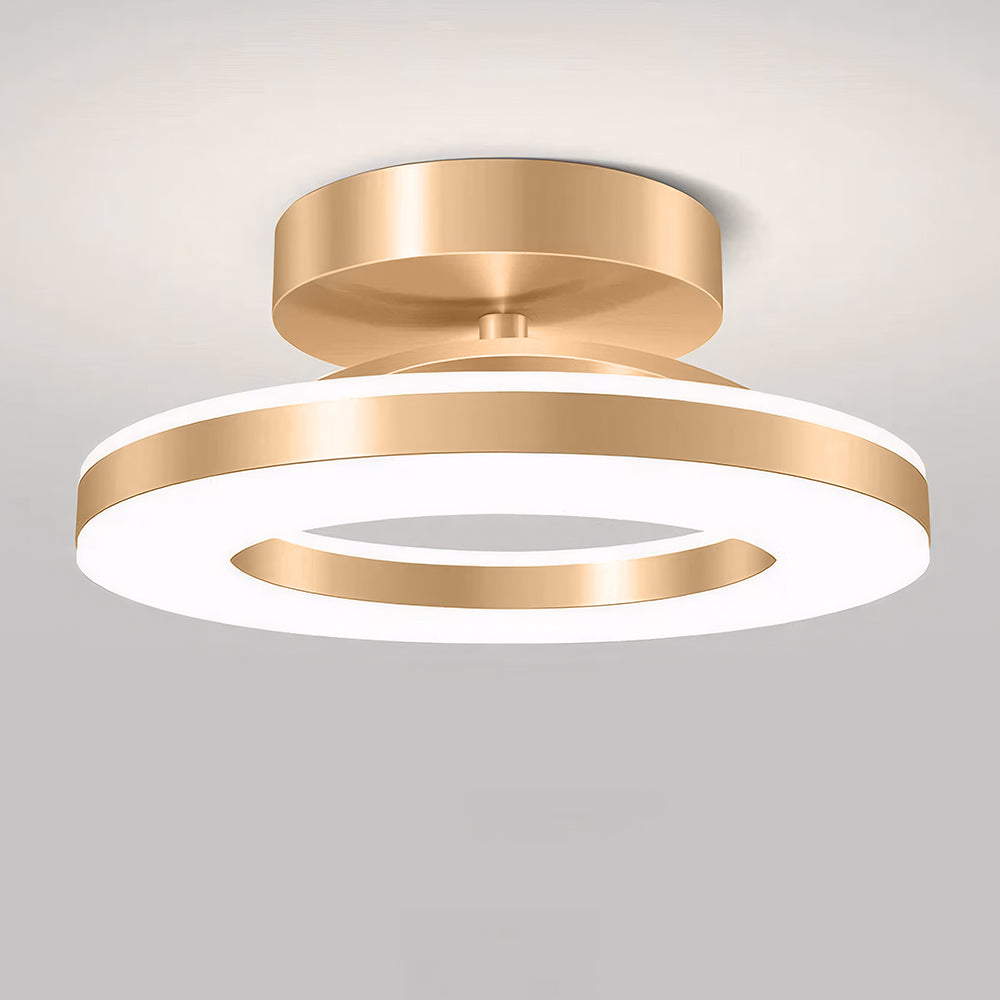 Circular flush mount ceiling light with layered LED rings