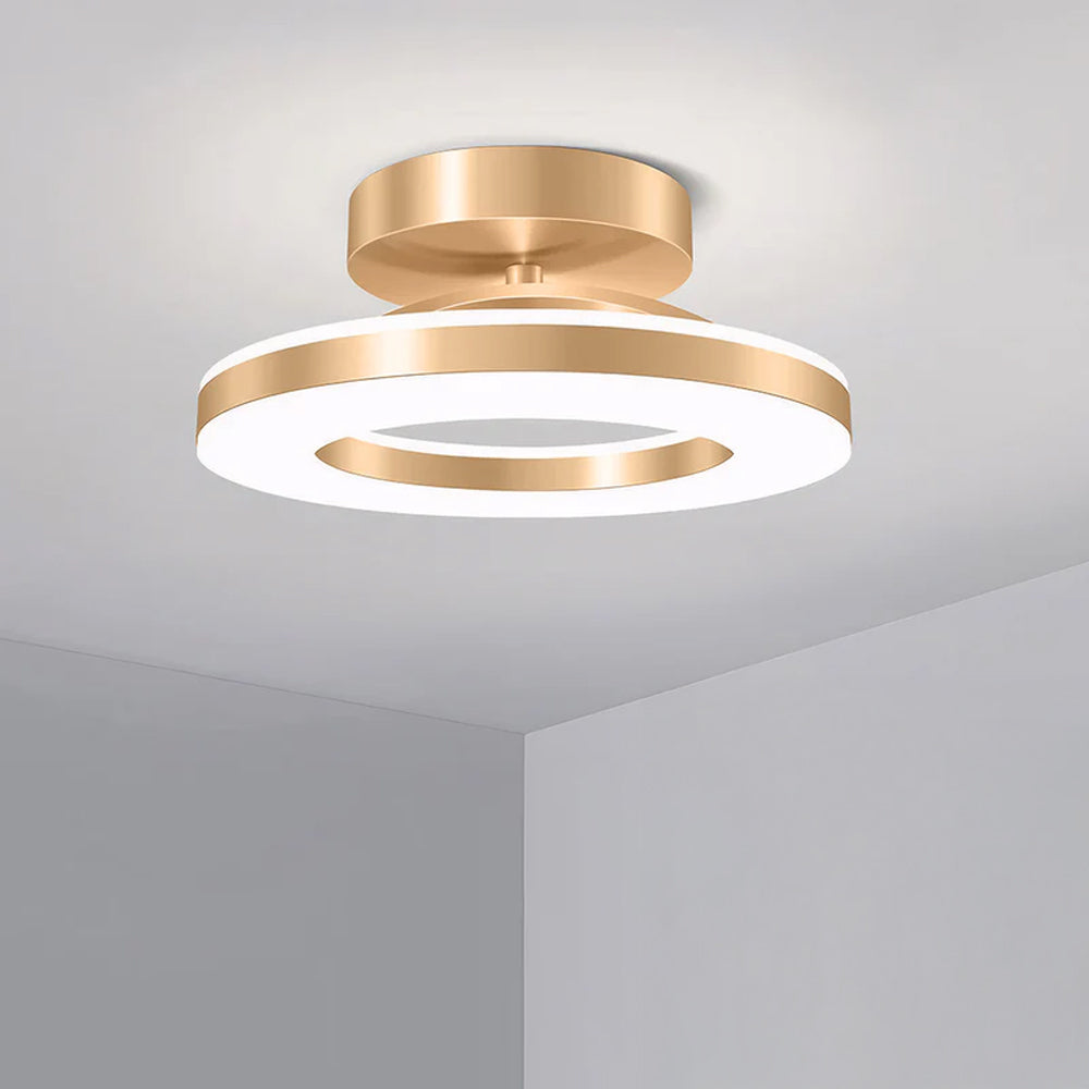 Circular flush mount ceiling light with layered LED rings