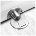 Stainless steel magnetic door stop with wall and round floor plates