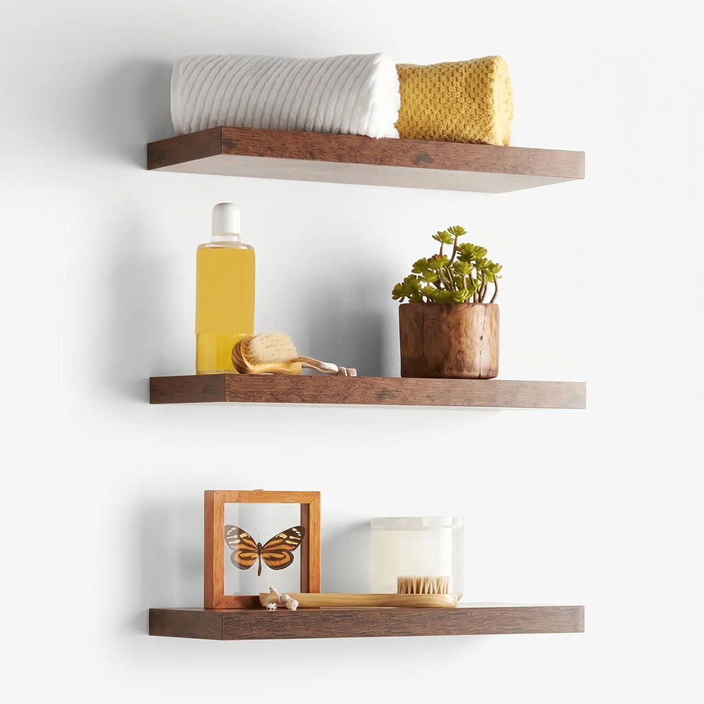 Elevis - Minimalist Floating Wall Shelf Displaying Decorative Items