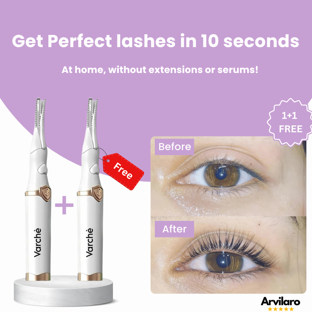 Two white handheld lash lift curlers with textured metal tips