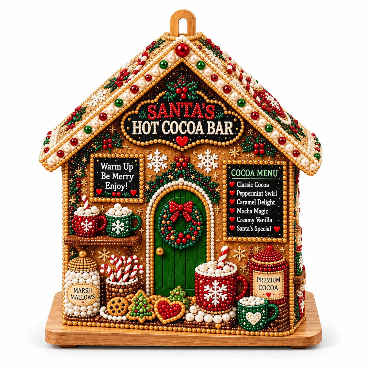 Fandelo - Christmas House Diamond Art Kit Adding Festive Decor To A Mantel Or Shelf