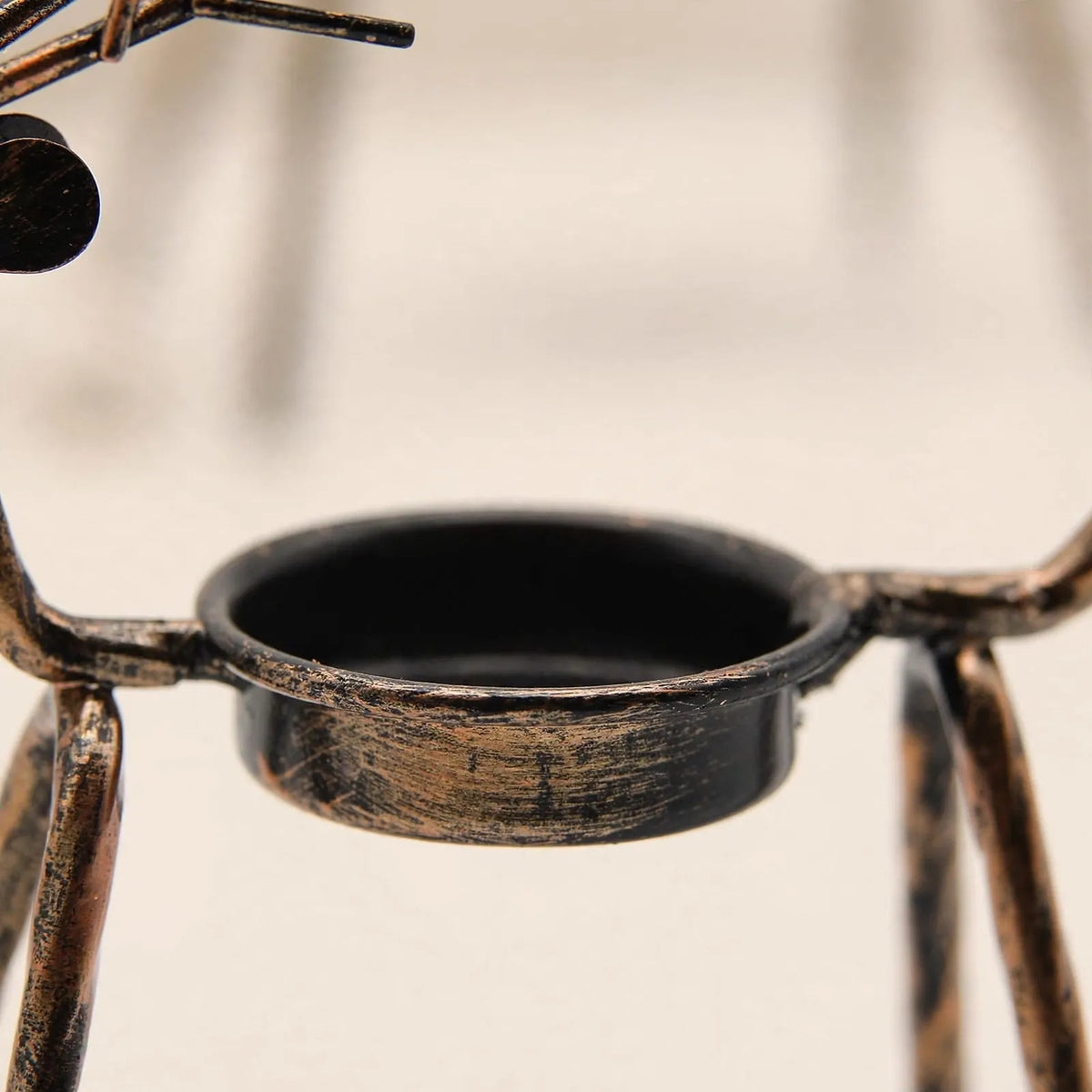 Fernlock - Reindeer Tea Light Candle Holder Setting A Warm Glow On A Mantel Or Tabletop