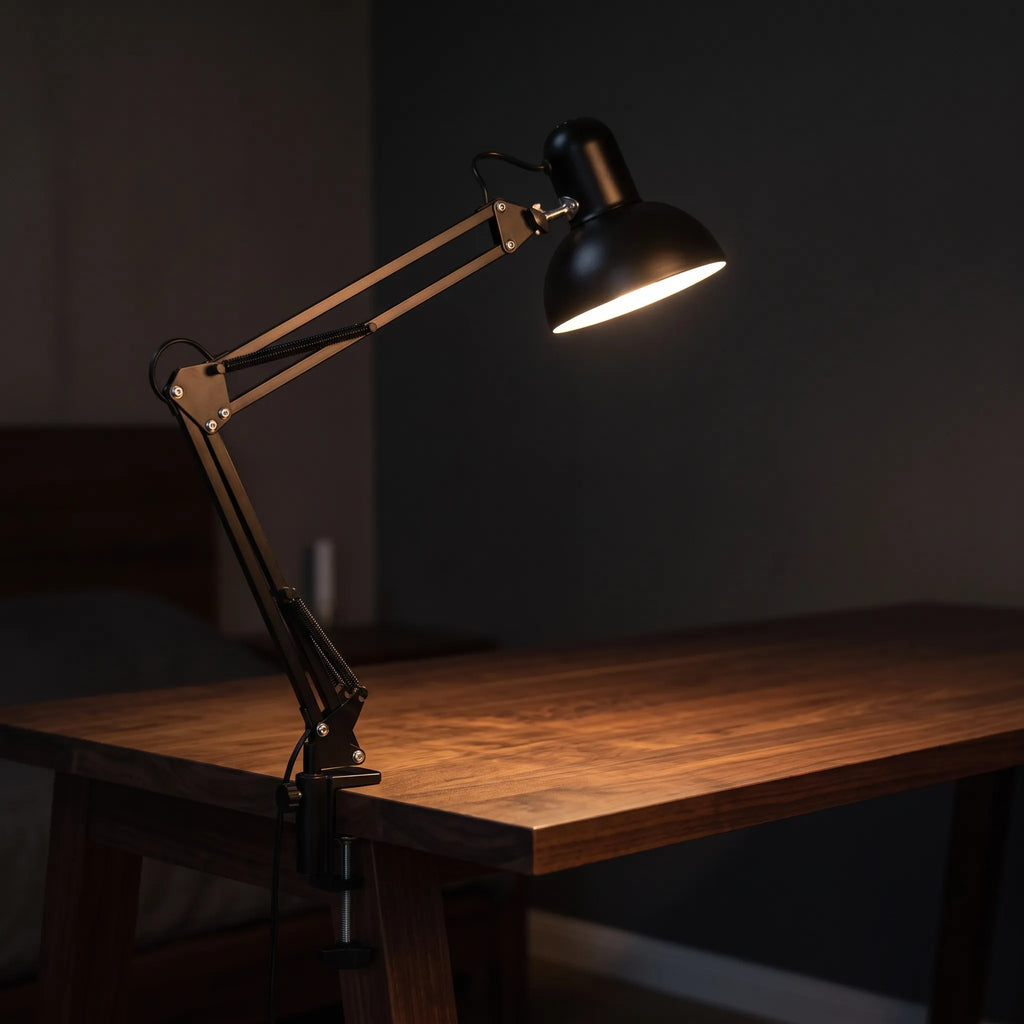 Fintok - Adjustable Clamp Desk Lamp With Articulated Arm Illuminating A Dedicated Workspace Without Cluttering Table Space