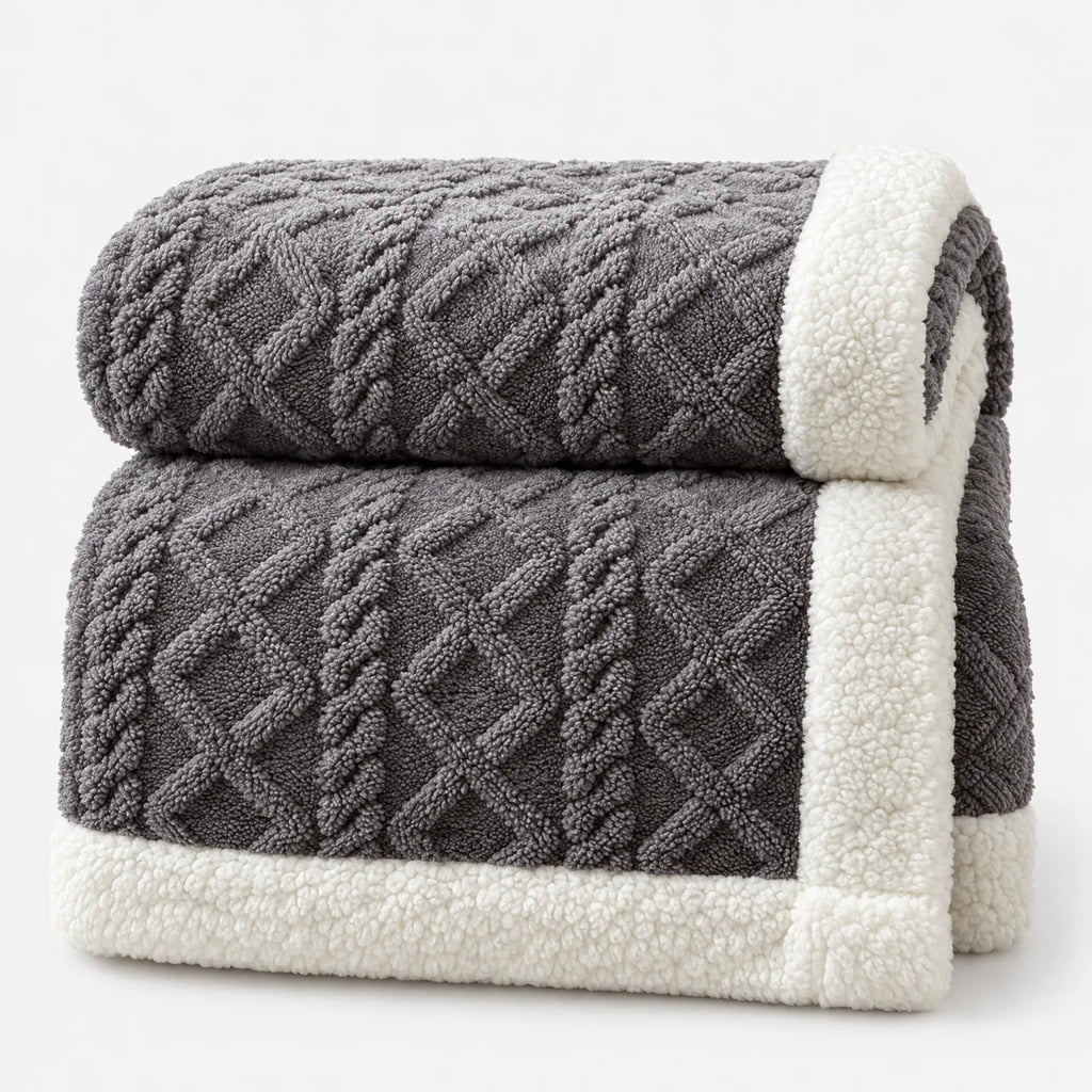 Fleecewick - Textured Sherpa Blanket Cosy Movie Nights