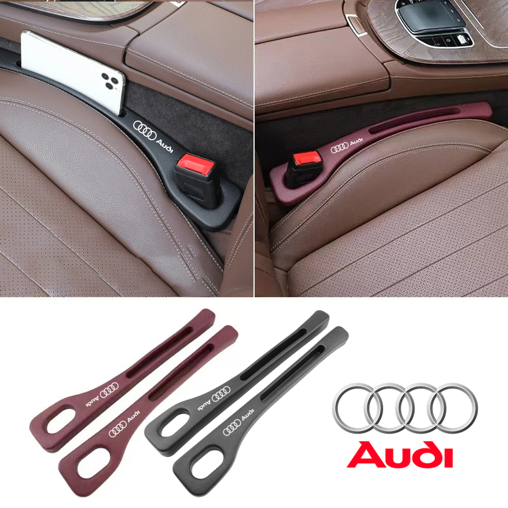Pair of flexible foam car seat gap fillers positioned beside front car seats