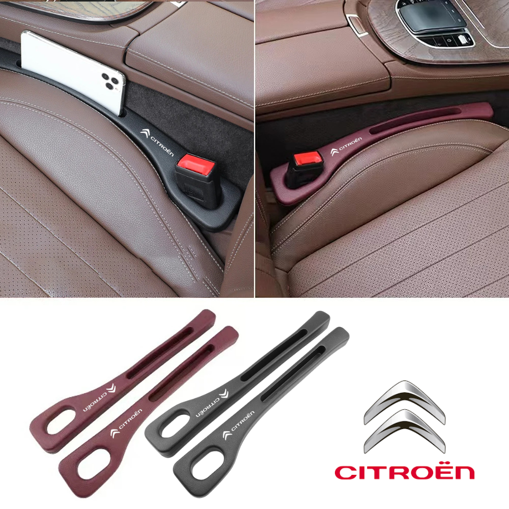 Pair of flexible foam car seat gap fillers positioned beside front car seats