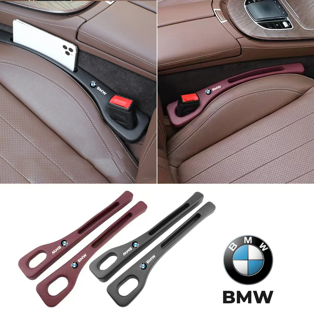 Pair of flexible foam car seat gap fillers positioned beside front car seats