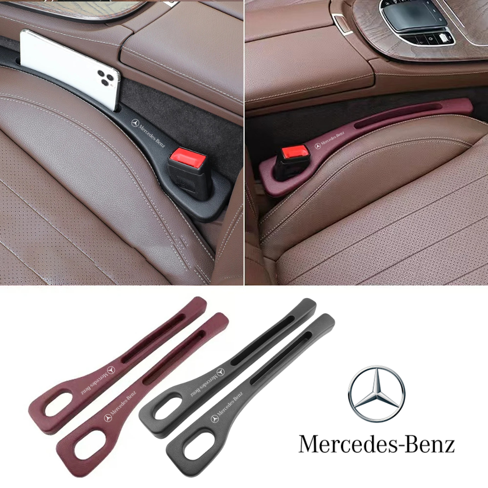 Pair of flexible foam car seat gap fillers positioned beside front car seats