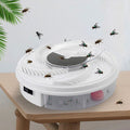 White silent tabletop fly trap with transparent collection chamber