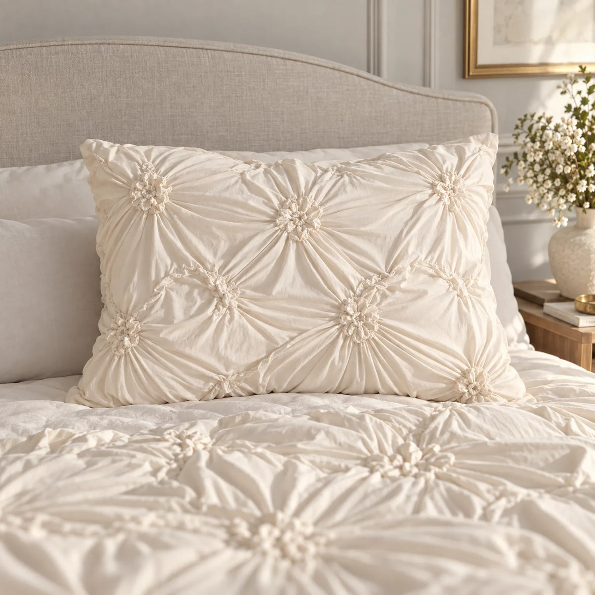 Florina - Ruffle Flower Quilt Cover Set Updating Bedroom Decor