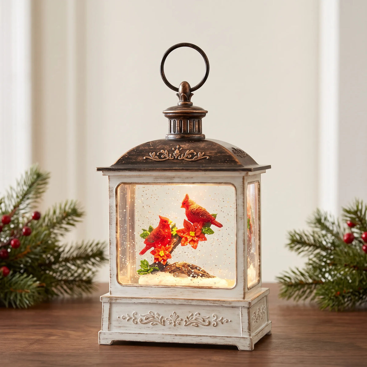 Frostlea - Christmas Tree Shaped Snow Globe Adding A Bit Of Sparkle To A Mantelpiece Or Side Table