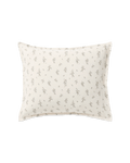 Cream muslin pillowcase with a delicate botanical floral pattern