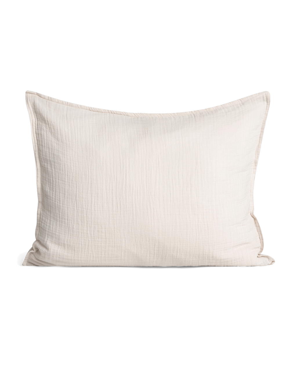 Beige textured muslin pillowcase with piped edging