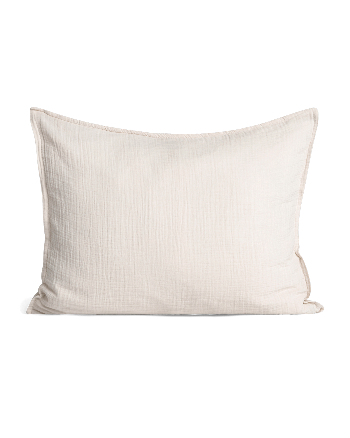 Beige textured muslin pillowcase with piped edging