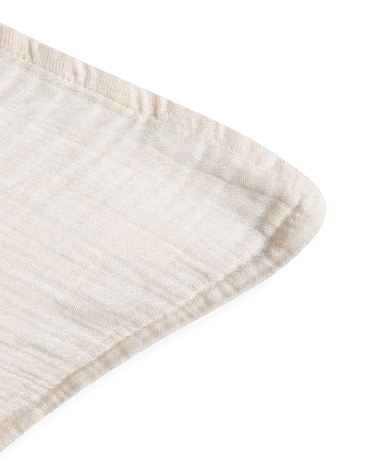 Beige textured muslin pillowcase with piped edging