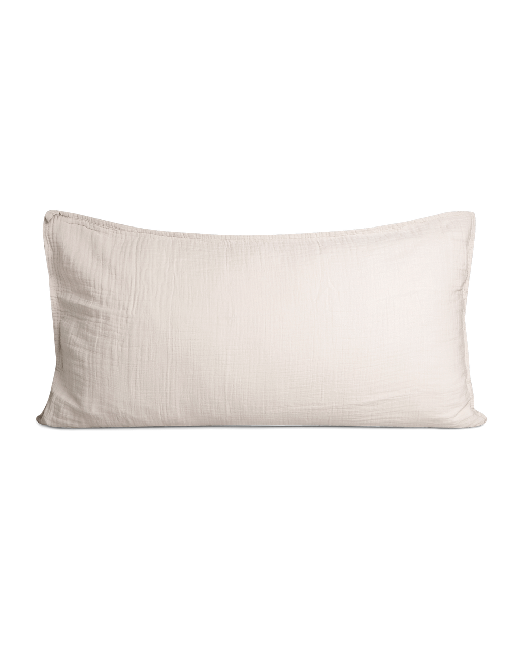 Beige textured muslin pillowcase with piped edging