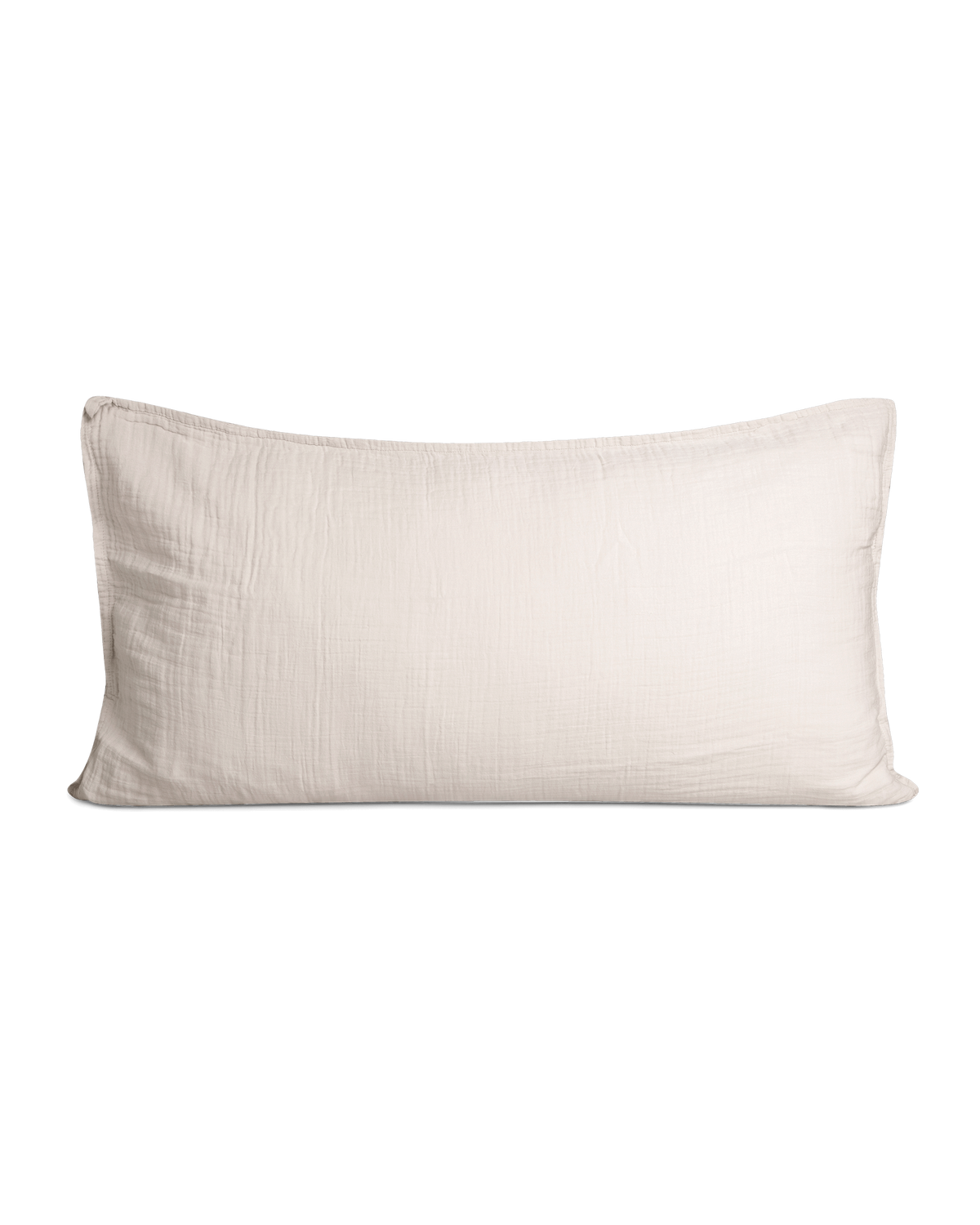 Beige textured muslin pillowcase with piped edging