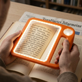 Handheld LED magnifying glass with large rectangular lens, circular lens and integrated handle