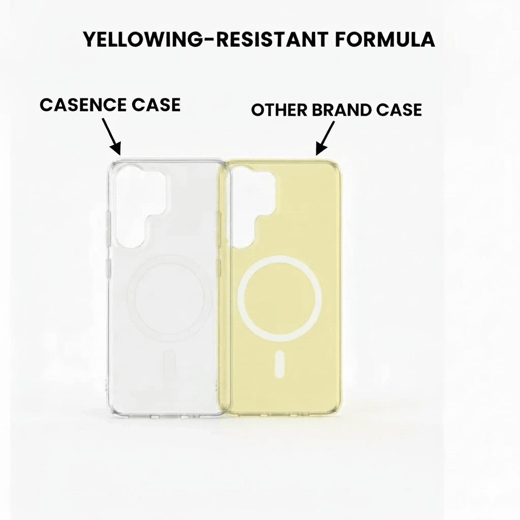 Clear MagSafe case fitted to a Samsung Galaxy S21 Ultra