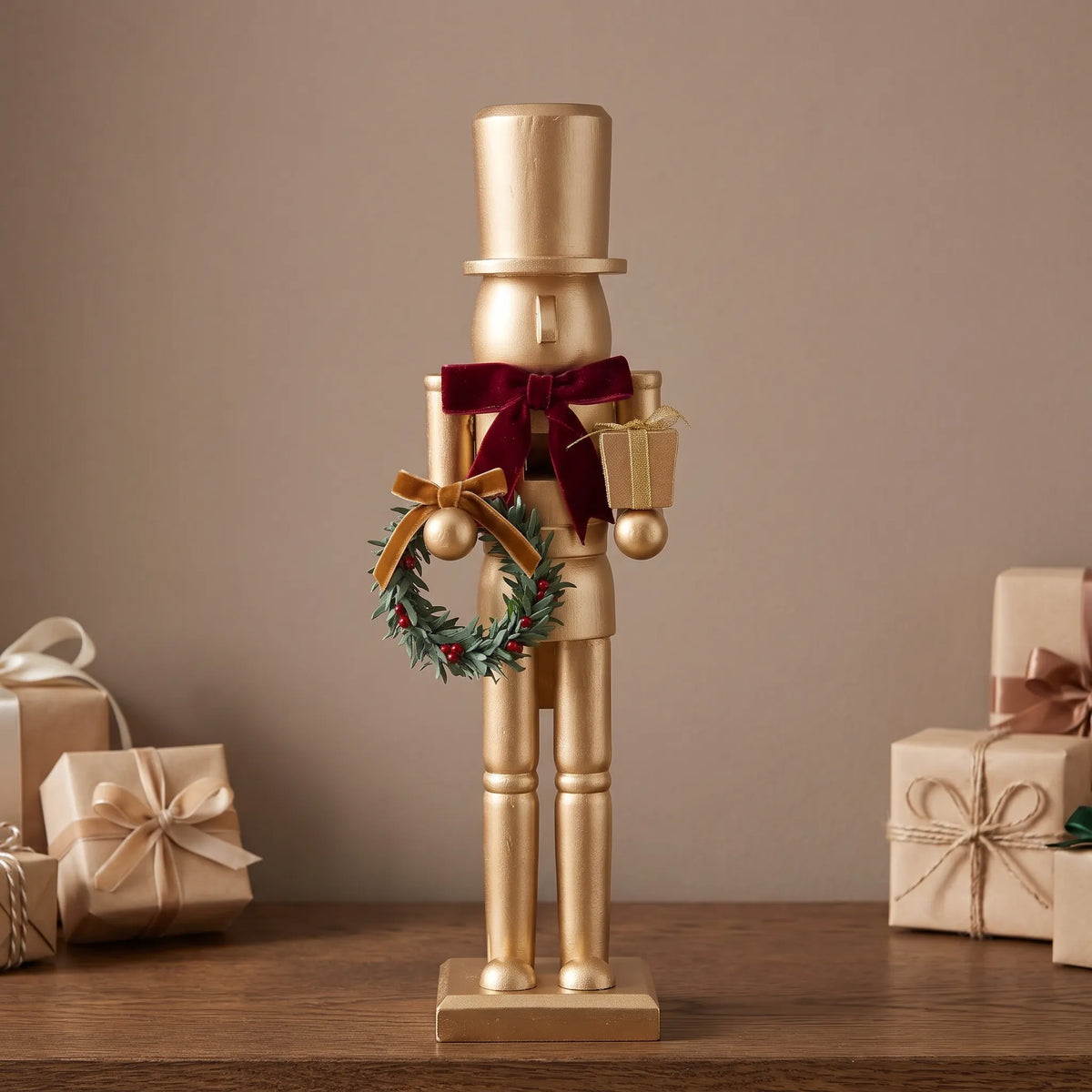 Gildmere - Festive Nutcracker Figurine For Shelves Adding A Festive Touch To A Mantelpiece Or Shelf