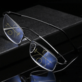 Black rectangular multifocal reading glasses with anti-reflective lenses