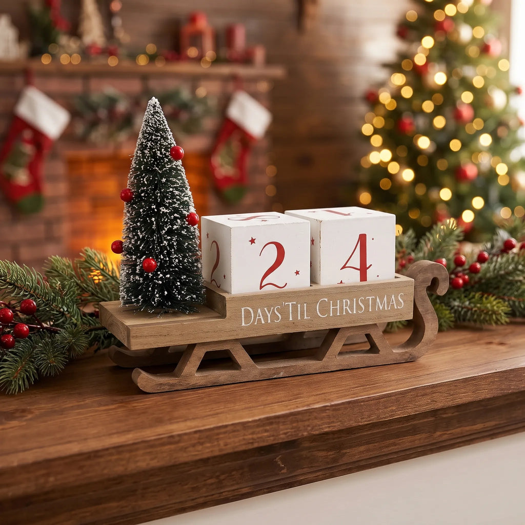 Glenwick - Tabletop Christmas Countdown Calendar Counting Down The Days To Christmas
