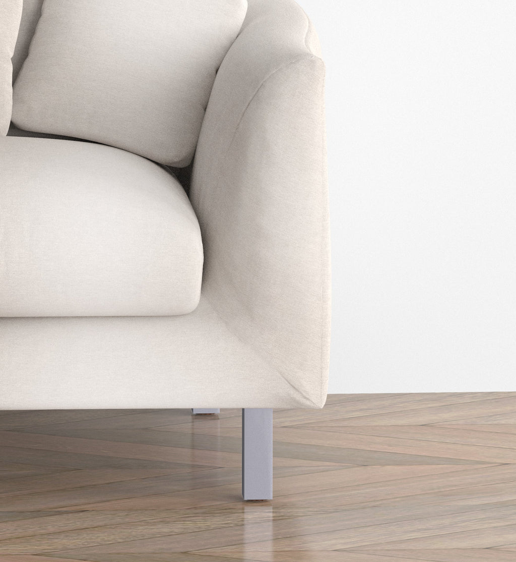 Set of four tapered rectangular furniture legs with threaded fixing studs