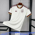 White Spain away football shirt with burgundy and gold trim and two-star crest
