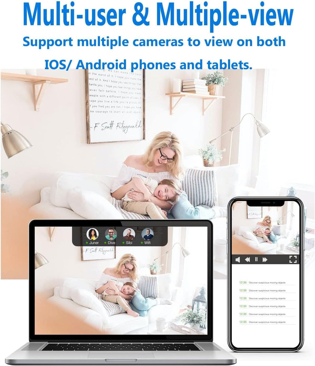 Compact black Wi-Fi security camera with front-facing lens