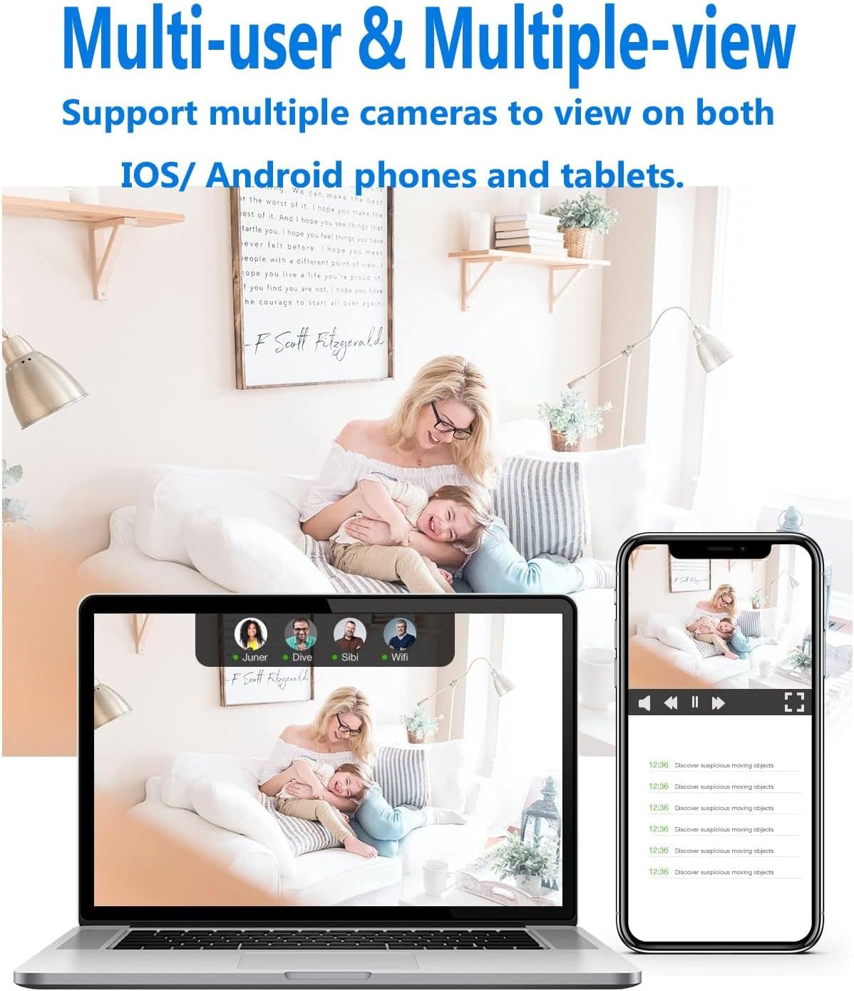 Compact black Wi-Fi security camera with front-facing lens