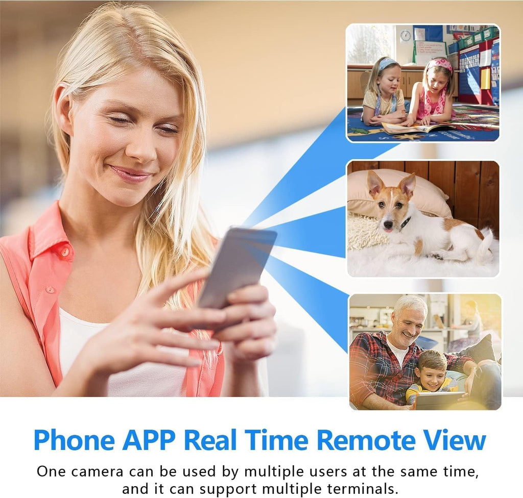 Compact black Wi-Fi security camera with front-facing lens